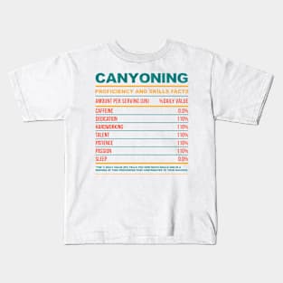 Funny Canyoning Nutritional Facts Kids T-Shirt